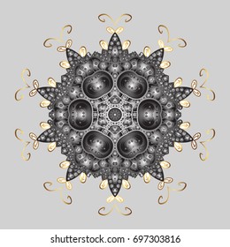 Vector illustration. Christmas doodle pattern with snowflakes, vector background.