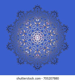 Vector illustration. Christmas doodle pattern with snowflakes, vector background.