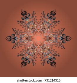 Vector illustration. Christmas doodle pattern with snowflakes, vector background.