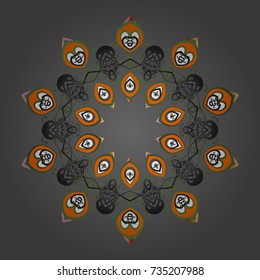 Vector illustration. Christmas doodle pattern with snowflakes, vector background.