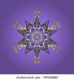 Vector illustration. Christmas doodle pattern with snowflakes, vector background.