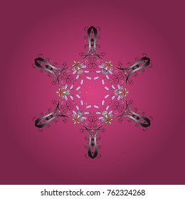 Vector illustration. Christmas doodle pattern with snowflakes, vector background.