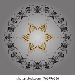 Vector illustration. Christmas doodle pattern with snowflakes, vector background.