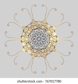 Vector illustration. Christmas doodle pattern with snowflakes, vector background.