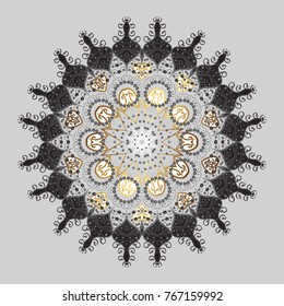 Vector illustration. Christmas doodle pattern with snowflake, vector background.