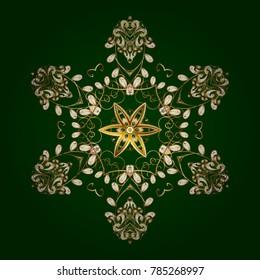 Vector illustration. Christmas doodle pattern with snowflakes, vector background.