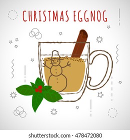 Vector illustration of Christmas eggnog