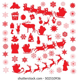 vector illustration of Christmas elements and icons