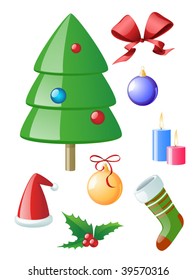 vector illustration with christmas elements set