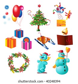 vector illustration, christmas elements,card concep, white background.