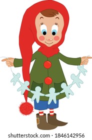 Ilustración vectorial del elfo de Navidad