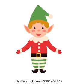 Vector illustration with Christmas elf