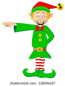vector illustration of a christmas elf on white background