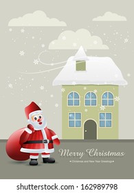 vector illustration of christmas festival with santa claus