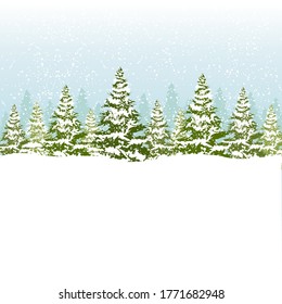 Vector illustration of christmas forest.