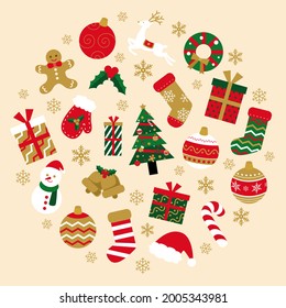 Ilustración vectorial del marco de Navidad (icono, sin inconvenientes)