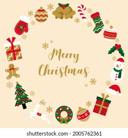 Vector illustration of Christmas frame (icon, seamless)
