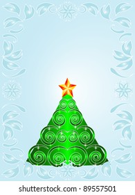 Vector illustration:  Christmas fur-tree