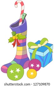 A vector illustration of Christmas gift
