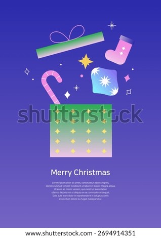 Vector illustration of a Christmas gift.