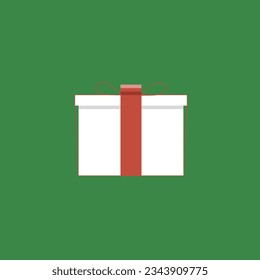 Ilustración vectorial de la caja de regalo de Navidad, de estilo plano.