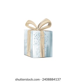 Ilustración vectorial con la caja de regalo de Navidad en un fondo transparente.