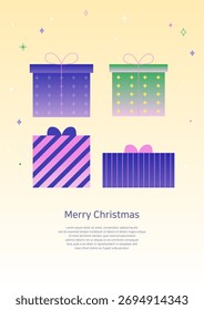 Vector illustration of Christmas gift boxes.