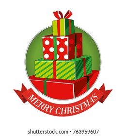 Vector illustration of Christmas gift. Colorful Gifts with Colorful Ribbons Wrap for Christmas Celebration. Editable Vector Illustration.