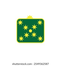 vector illustration of a Christmas gift, a template for festive decoration of social networks, blog covers or postcards, on a transparent background