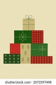 Vector illustration of Christmas gifts.