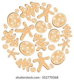 Vector illustration of a Christmas gingerbread
