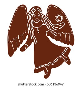 Vector illustration of Christmas gingerbread angel