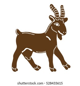 Vector illustration of Christmas gingerbread goat