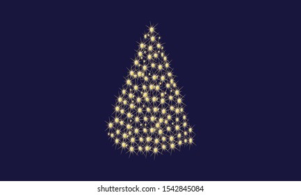 Vector illustration of Christmas golden tree on black background
im a year.