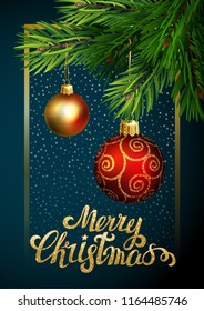 Vector illustration - Christmas greeting card with christmas ornament. EPS10