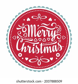 Vector illustration of a Christmas greeting card in vintage style Christmas logo