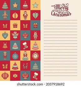 Vector illustration of a Christmas greeting card in vintage style Christmas Weihnachten Noel Christmas Christmas Garland Happy Chrismas vector greeting card