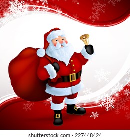 Vector Illustration of a Christmas Greeting Card with Santa Claus