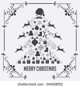 Vector illustration of Christmas Greeting Card.