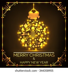 Vector illustration of Christmas Greeting Card.