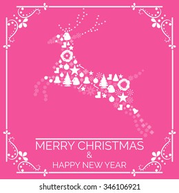 Vector illustration of Christmas Greeting Card.