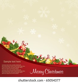 Vector Illustration of Christmas Greeting Card.