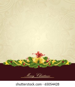 Vector Illustration of Christmas Greeting Card.