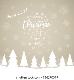 Vector Illustration of a Christmas Greeting Card Design with Snowflakes