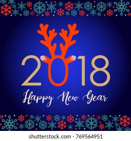 Vector illustration for Christmas and Happy New Year greeting card