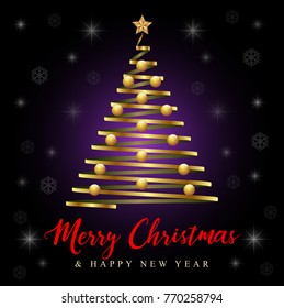 Vector illustration for Christmas and Happy New Year greeting card