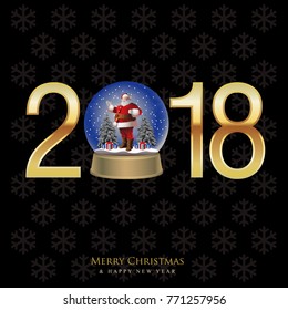 Vector illustration for Christmas and Happy New Year greeting card