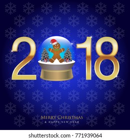 Vector illustration for Christmas and Happy New Year greeting card