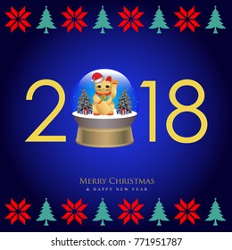 Vector illustration for Christmas and Happy New Year greeting card