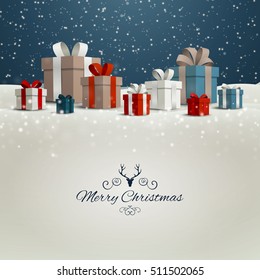 VektorIllustration eines WeihWeihWeihnachtsgeschmacksdesigns mit Geschenkbox